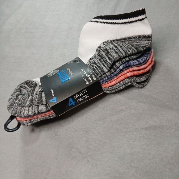 4pr Gildan Low Cut Socks Moisture Wicking Mulit Color Spandex NWT Boys sz: 3-10 - Picture 2 of 5